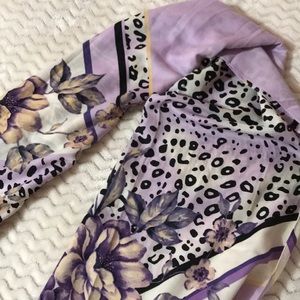 A purple floral scarf